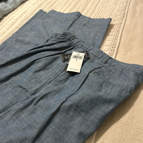 Women’s Lauren Ralph Lauren size 4 chambray pleated wide leg pants - Picture 2 of 9